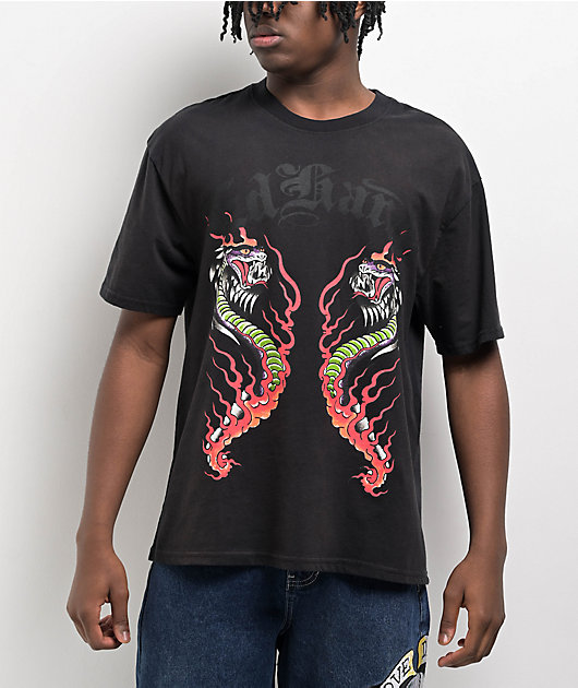 Ed Hardy Fire Lord Black Wash T-Shirt | Zumiez