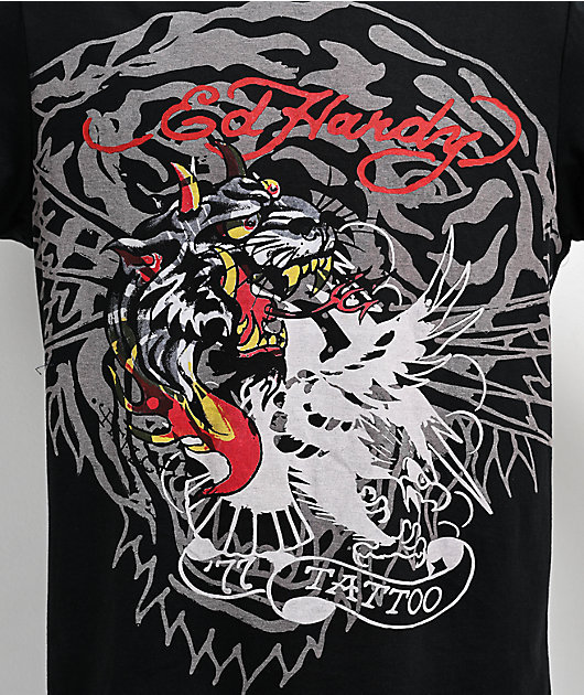 Ed Hardy Fire Panther Black T-Shirt