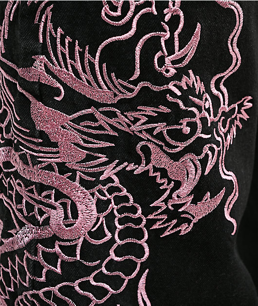 Ed Hardy Flame Dragons Black Baggy Jeans