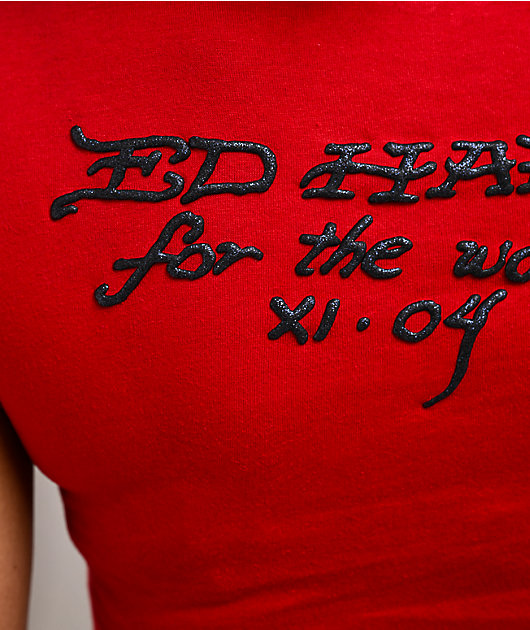 Ed Hardy Flame Rose Red T-Shirt
