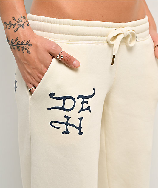 Ed Hardy Flames Cream Sweatpants