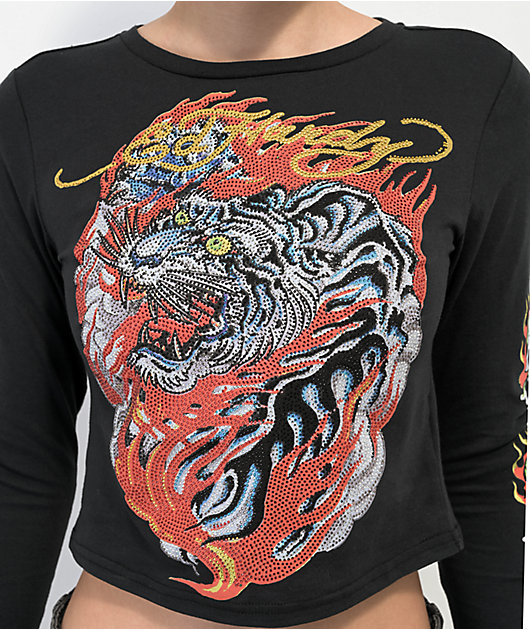 LONG SLEEVE TIGER T-SHIRT BLACK