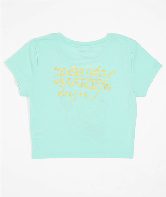 Ed Hardy Hand Mint Crop T-Shirt | Zumiez