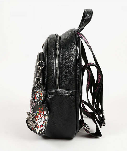 Ed Hardy Harlow Black Mini Backpack