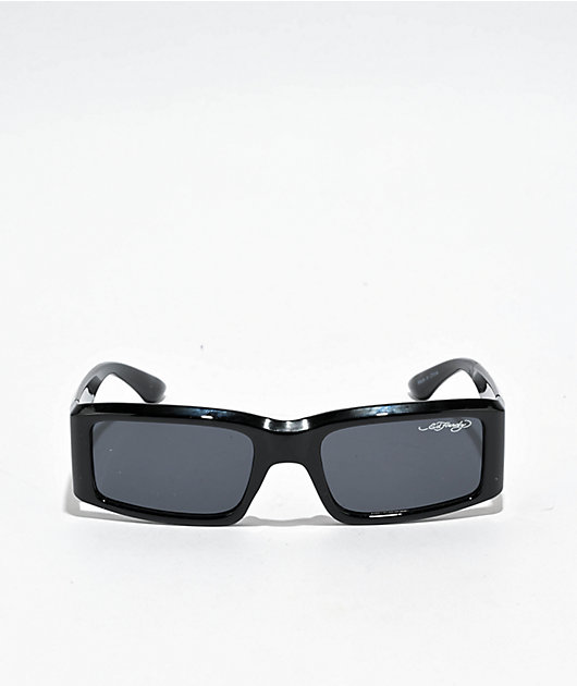 Ed Hardy Hokusai Black Rectangle Sunglasses | Zumiez