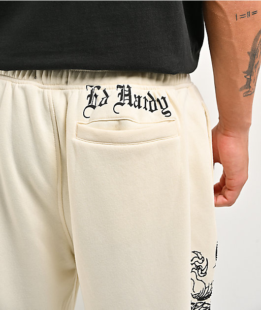 Ed Hardy Japan Dragon Ivory & Black Sweatpants