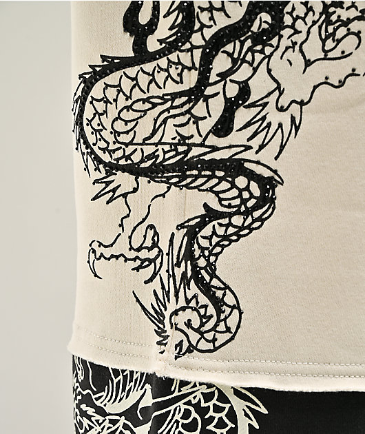 Ed Hardy Japan Dragon Ivory & Black Sweatpants