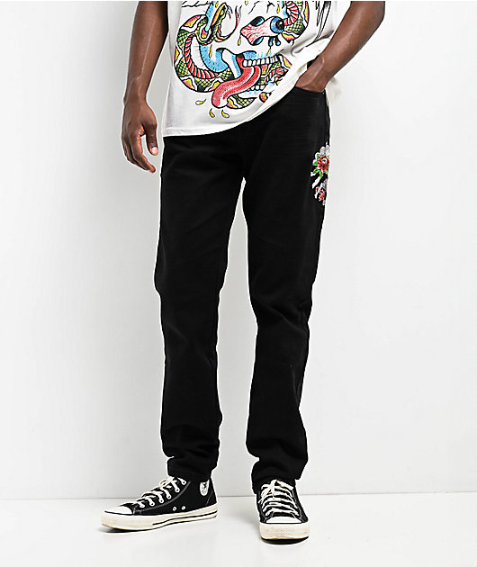 Ed Hardy Japan Lion Slim Straight Black Denim Jeans | Zumiez