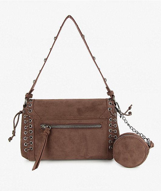 Ed Hardy Jeri Flap Brown Shoulder Bag