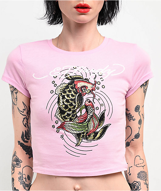 Ed Hardy ピンク Tシャツ Ed Hardy Floral Panther Pink T-Shirt | Zumiez