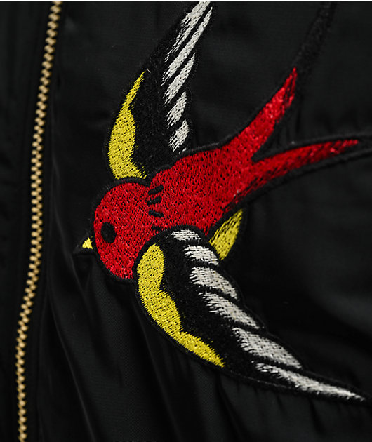 Ed Hardy LKS Skull Black Bomber Jacket | Zumiez