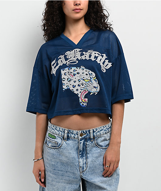 Ed Hardy Leopard Sapphire Crop Jersey | Zumiez