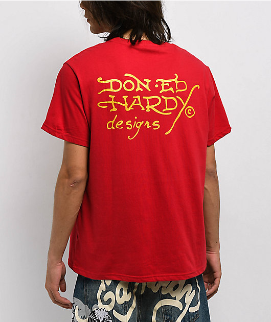 Ed Hardy Live Fast Red T-Shirt