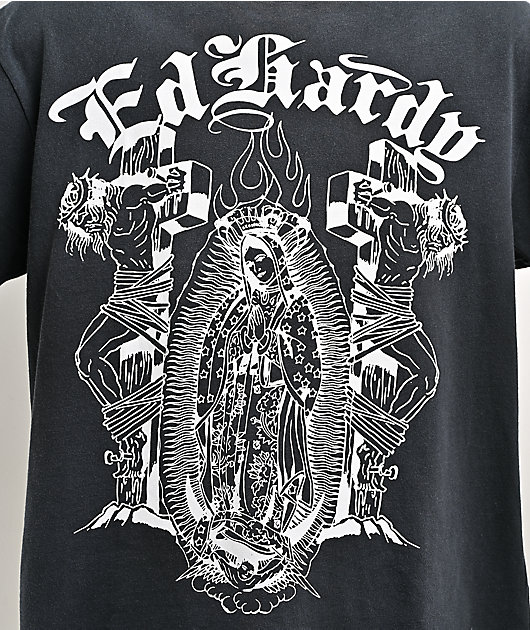 Ed Hardy Lord Mary Black Wash T-Shirt