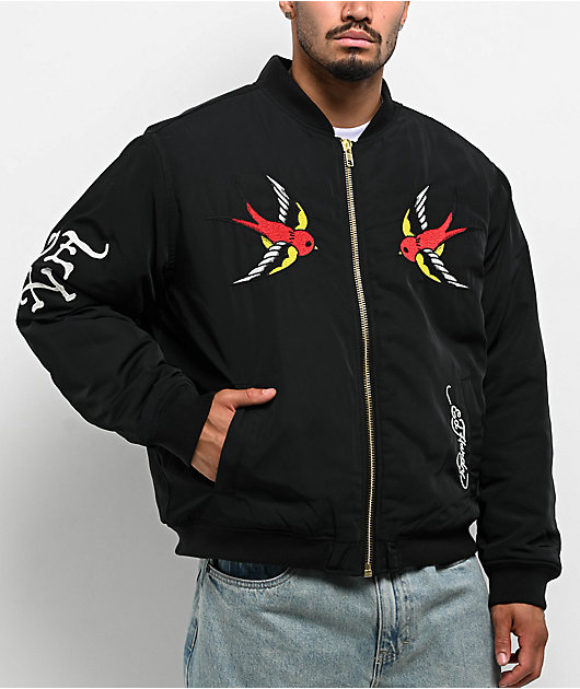 Ed Hardy Love Kills Slowly Black Bomber Jacket