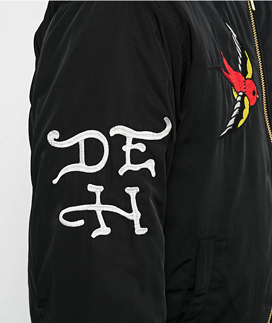 Ed Hardy Love Kills Slowly Black Bomber Jacket