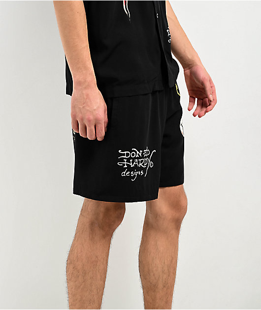 Ed Hardy Love Kills Slowly Black Walk Shorts | Zumiez