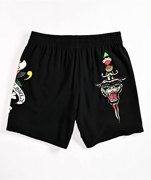 Ed Hardy Love Kills Slowly Black Walk Shorts | Zumiez