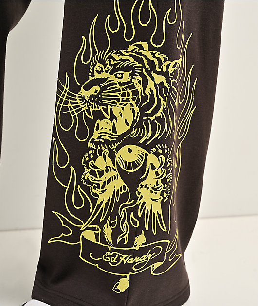 Ed Hardy Love Kills Slowly Espresso Brown Sweatpants