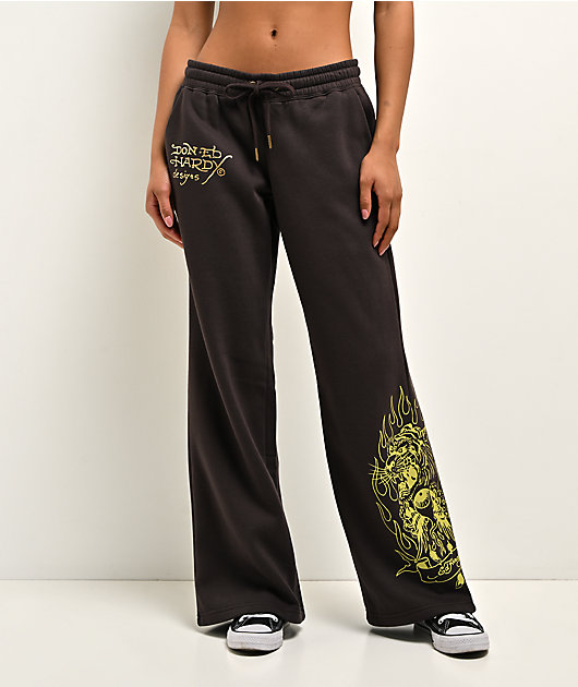Ed Hardy Love Kills Slowly Espresso Brown Sweatpants