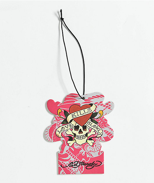 【Ed Hardy】 ピアス Love Kills Slowly ハート＆スカル フープ 24W