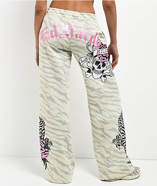 Ed Hardy Love Kills Slowly Zebra Natural Sweatpants | Zumiez