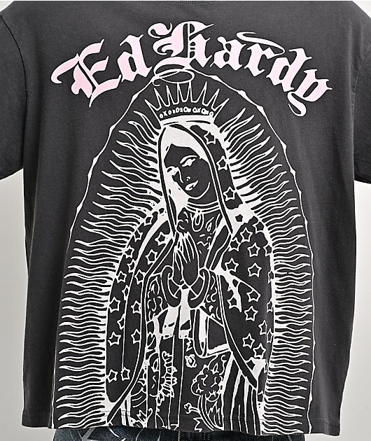 Ed Hardy Mary Grey & White 2fer Long Sleeve T-Shirt | Zumiez