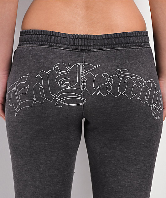 Ed Hardy Mary Mineral Grey Flare Sweatpants