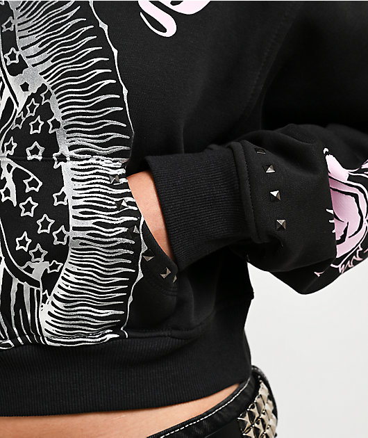 Ed Hardy Mary Studded Black Hoodie