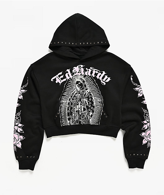 Ed Hardy Mary Studded Black Hoodie