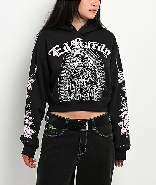 Ed Hardy Mary Studded Black Hoodie