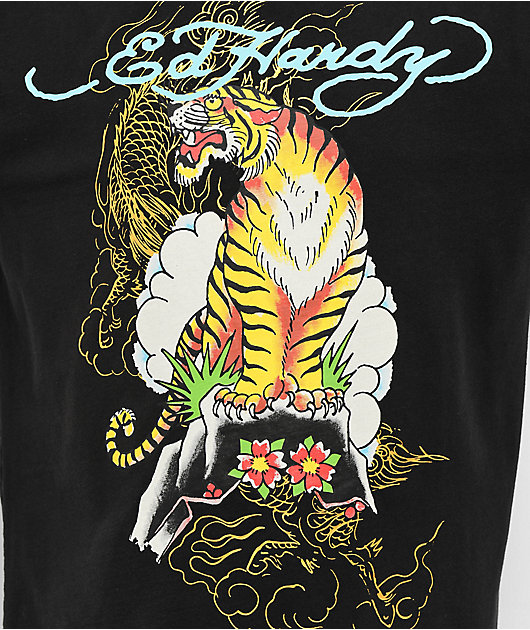 Ed Hardy Mountain Tiger Black T-Shirt