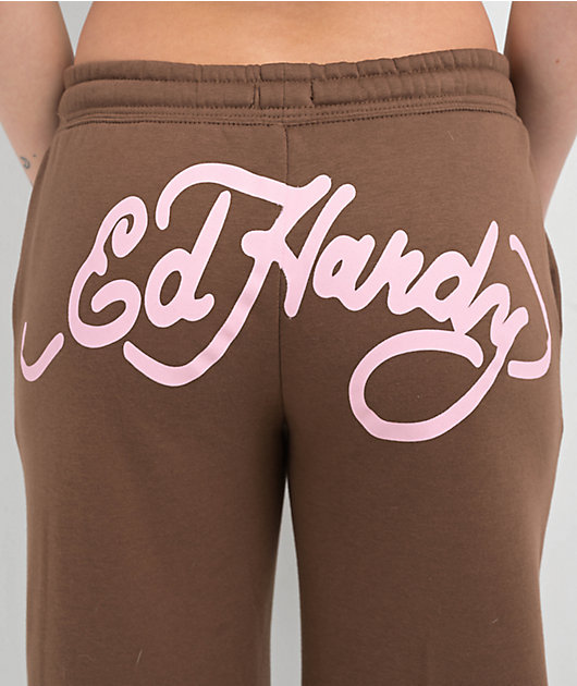Ed Hardy Mountain Tiger Brown Sweatpants