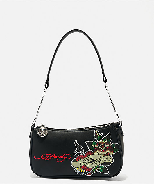 Ed Hardy Nova Black Handbag | Zumiez Ed Hardy Nova Black Handbag | Zumiez