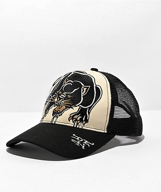 Ed Hardy Panther Black White Trucker Hat