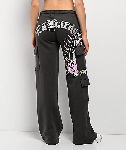 XLARGE × EDHARDY SWEAT PANTS Ed Hardy Crosses Black Sweatpants | Zumiez