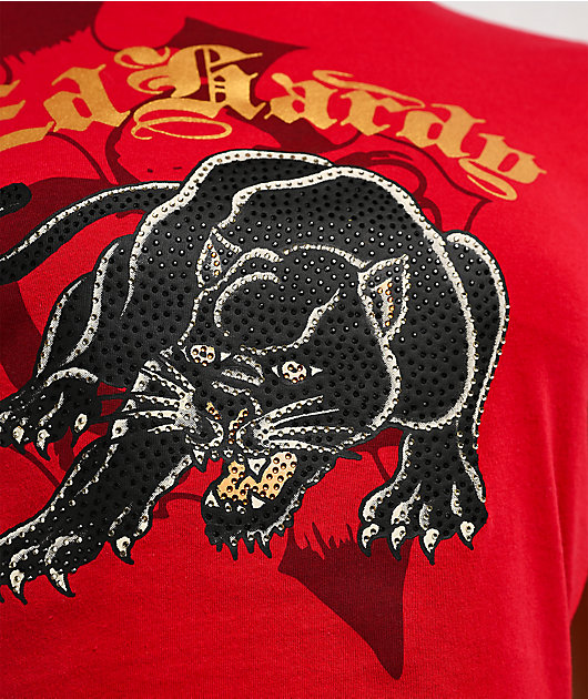 Ed Hardy Panther Cherry Crop T-Shirt