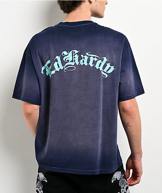 Ed Hardy Panther Crown Sunfade Navy T-Shirt