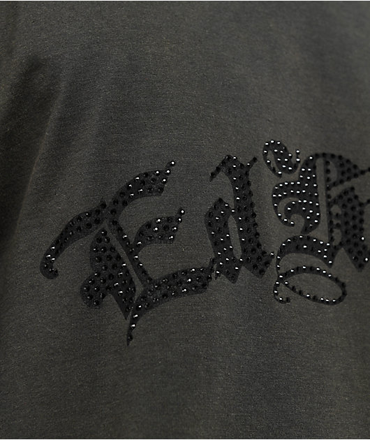Ed Hardy Panther Flame Rhinestone Black T-Shirt