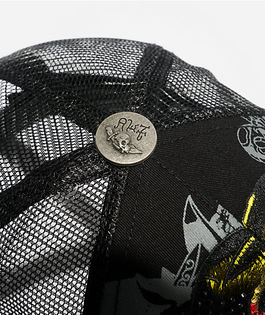 Ed Hardy Panther Head Black Trucker Hat