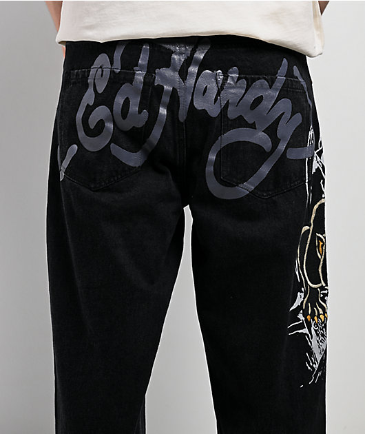 Ed Hardy Panther Reaper Black Jeans