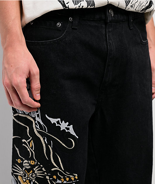 Ed Hardy Panther Reaper Black Jeans