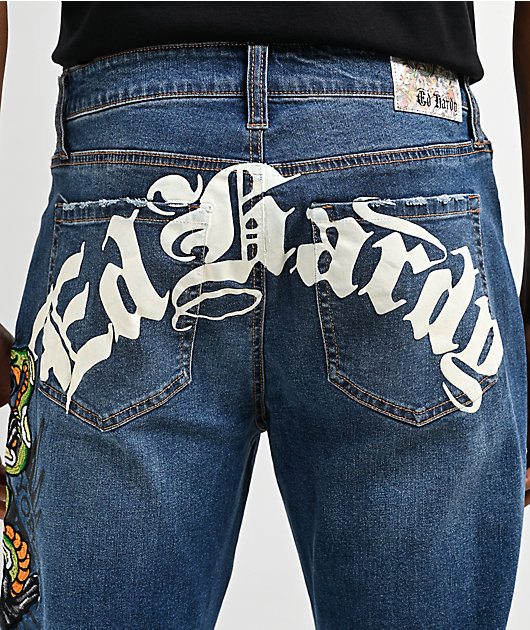 Ed Hardy store stretch straight leg jeans