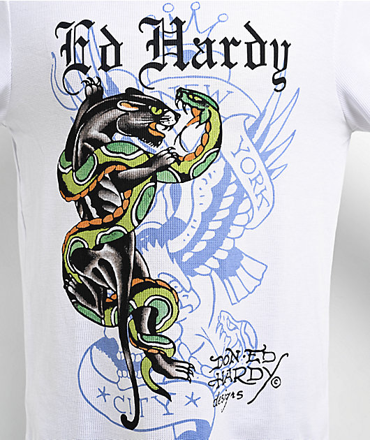 Ed Hardy Tigers Black Thermal Long Sleeve T-Shirt | Zumiez