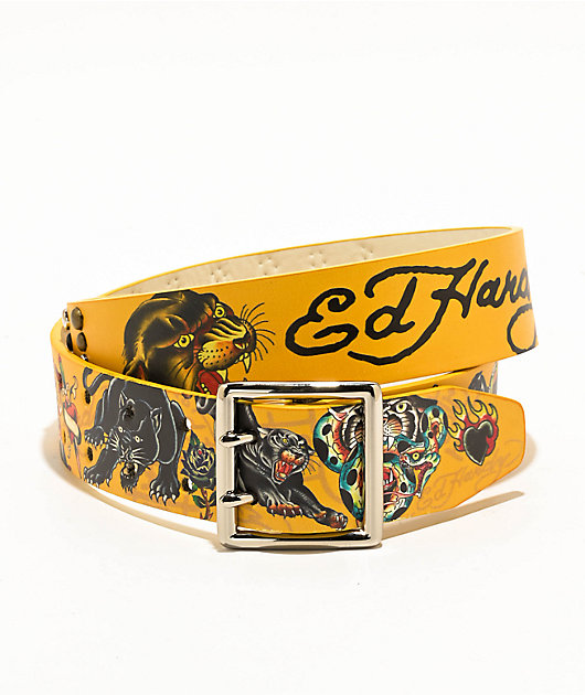 Ed Hardy Panther Snake Yellow Belt | Zumiez display picture 2