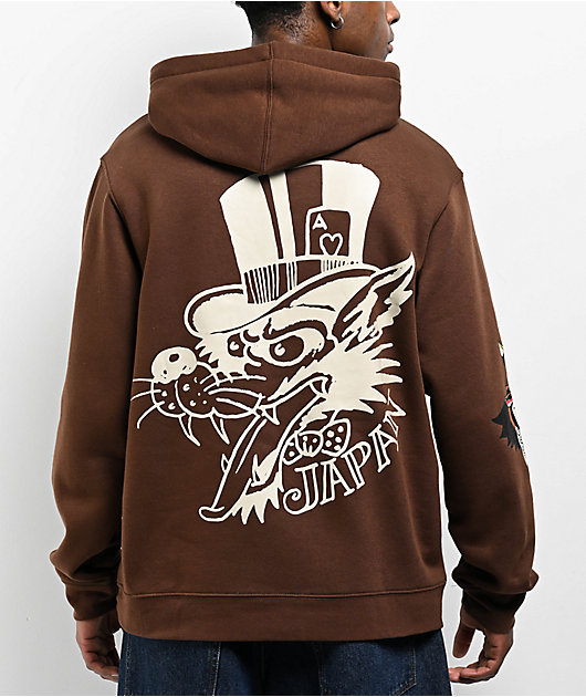 エドハーディー パーカー ブラウン Ed Hardy Panther Tiger Brown Hoodie | Zumiez