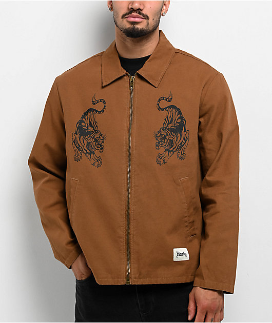 Ed Hardy Panthers Cognac Work Jacket | Zumiez