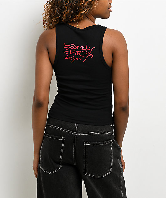 Ed Hardy Panthers Rhinestone Black Tank Top