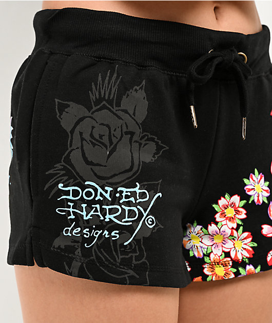 Ed Hardy Phoenix Y2K Black Sweat Shorts | Zumiez