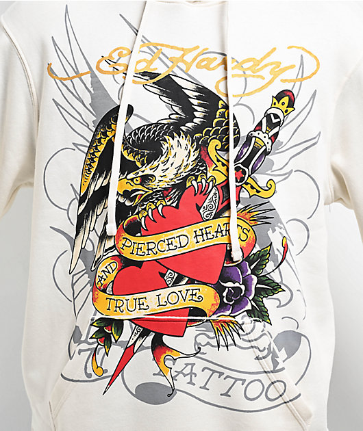 Ed Hardy Pierced Eagle White Hoodie | Zumiez